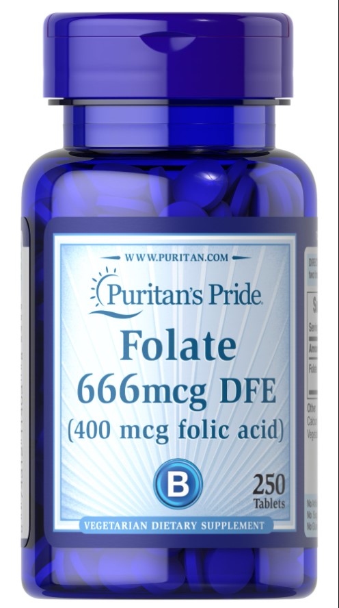 Folate, 666mcg - 250 tablets - Puritan's Pride - Vaistine1.lt - WestPharmacy.eu