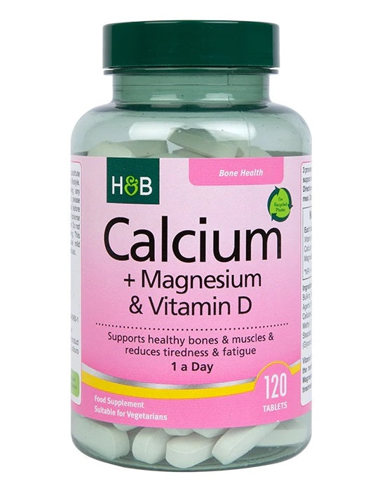 Calcium + Magnesium & Vitamin D - 120 vegetarian tabs - Holland & Barrett