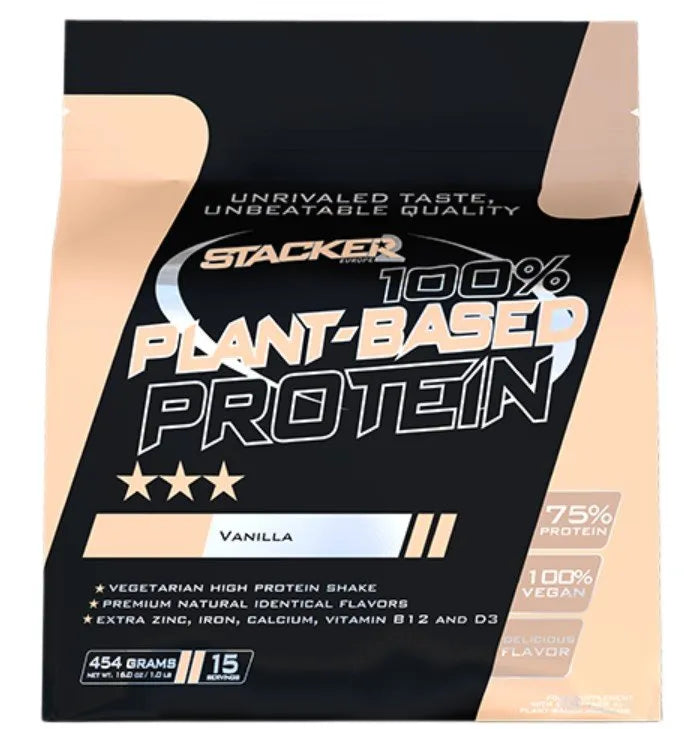 100% Plant Based Protein Vanilla - 454g - Stacker2 Europe - Sporto papildai