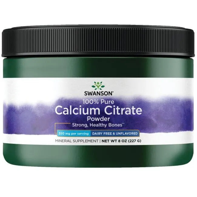 100% Pure Calcium Citrate Powder - Kalcio citratas - 227 gr. - Swanson - Papildai