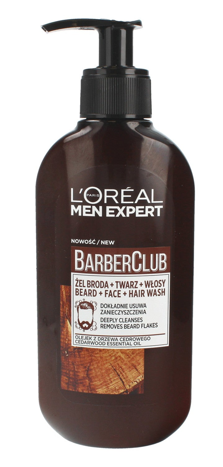 Loreal Men Expert Barber Club Cleansing gel for beard, hair and face 200ml | Vaistine1.lt | WestPharmacy.eu