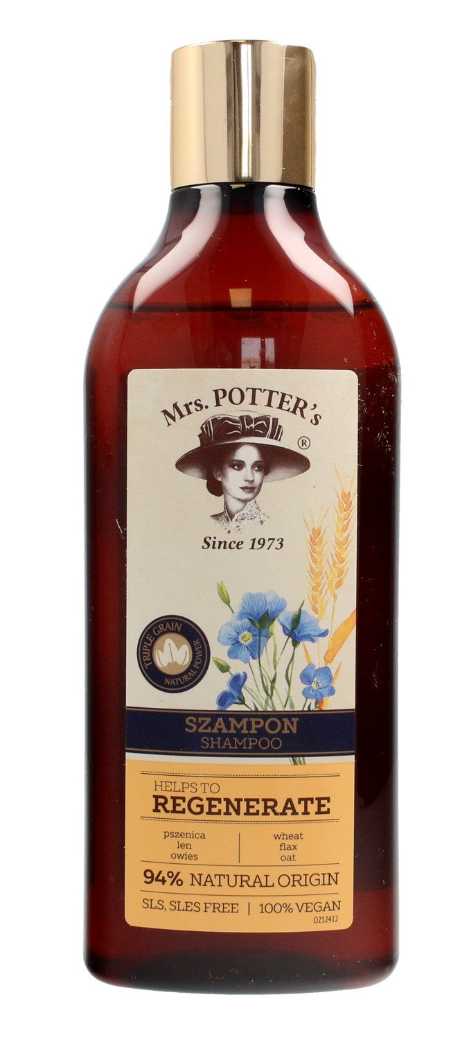 Mrs Potters Triple Grain Shampoo for Damaged Hair Regenerate 390ml | Vaistine1.lt | WestPharmacy.eu