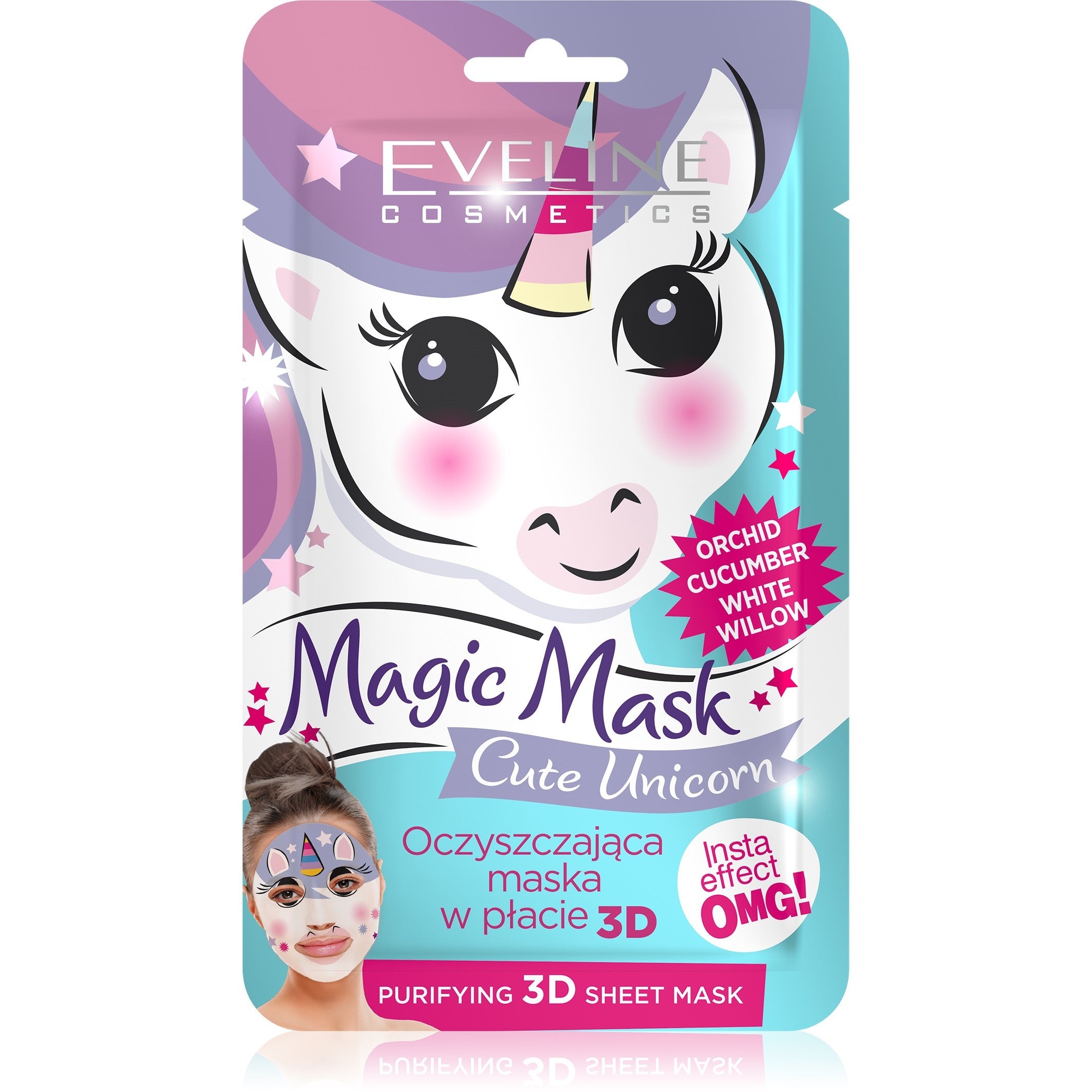 Eveline Magic Mask Purifying Sheet Mask 3D Cute Unicorn 1 pc | Vaistine1.lt | WestPharmacy.eu