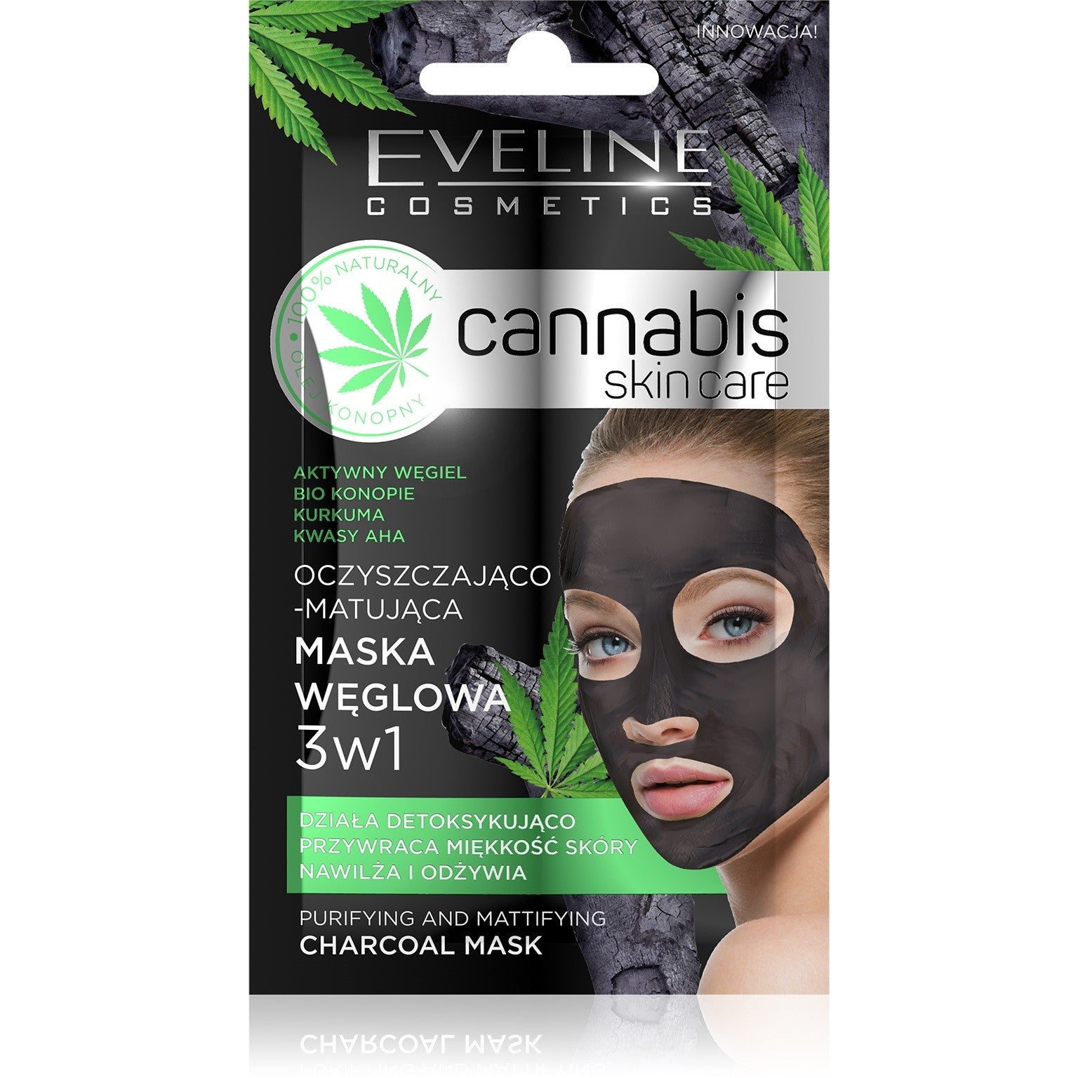Eveline Cannabis Skin Care Carbon mask 3in1 7 ml | Vaistine1.lt | WestPharmacy.eu