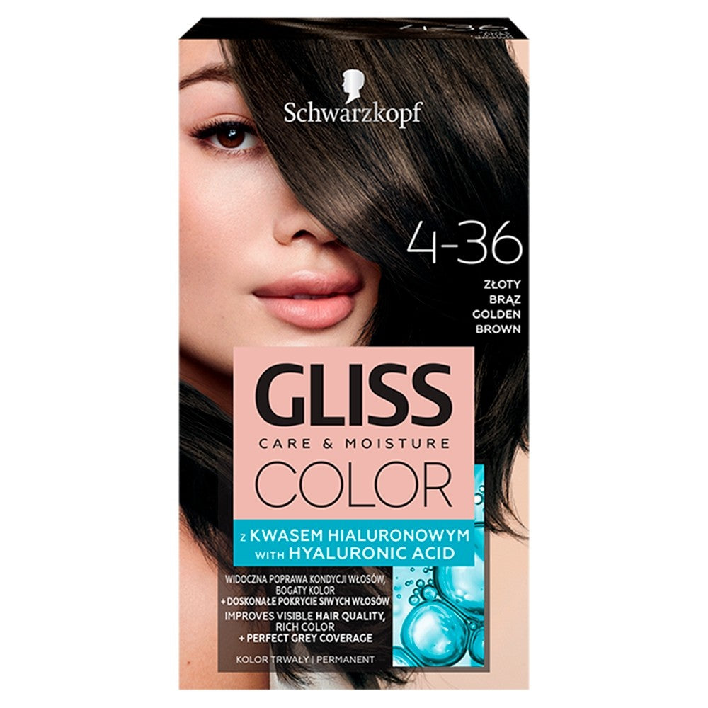 Schwarzkopf Gliss Color Coloring Cream No. 4-36 Golden Brown 1pc. | Vaistine1.lt | WestPharmacy.eu
