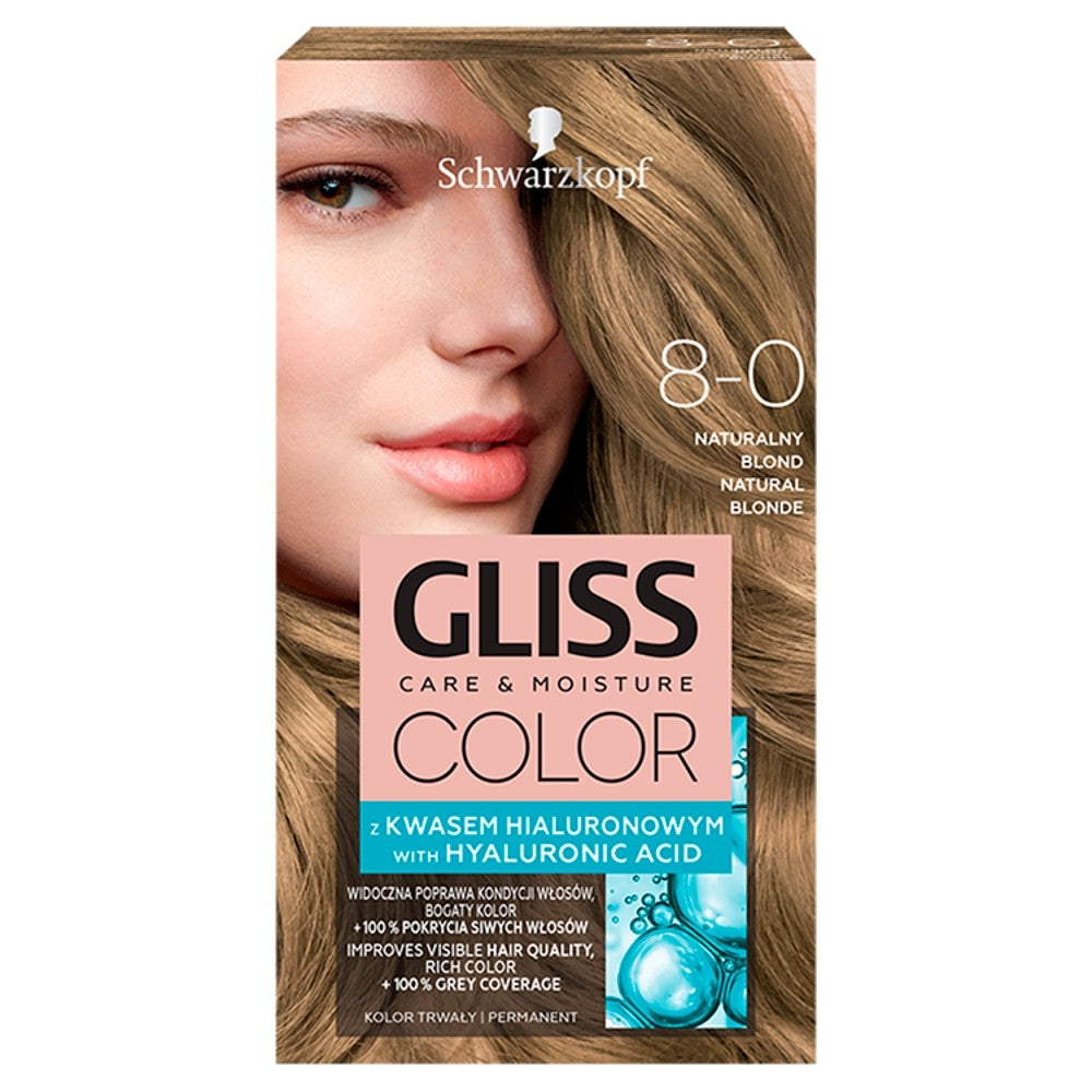 Schwarzkopf Gliss Color Coloring Cream No. 8-0 Natural Blonde 1op. | Vaistine1.lt | WestPharmacy.eu