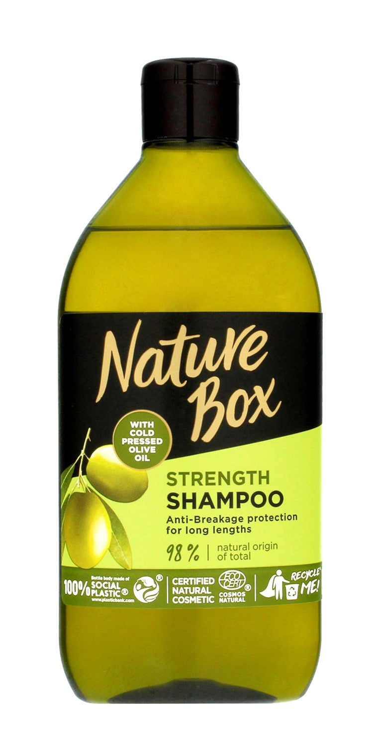 Nature Box Olive Oil Strengthening Shampoo for Long Hair 385ml | Vaistine1.lt | WestPharmacy.eu