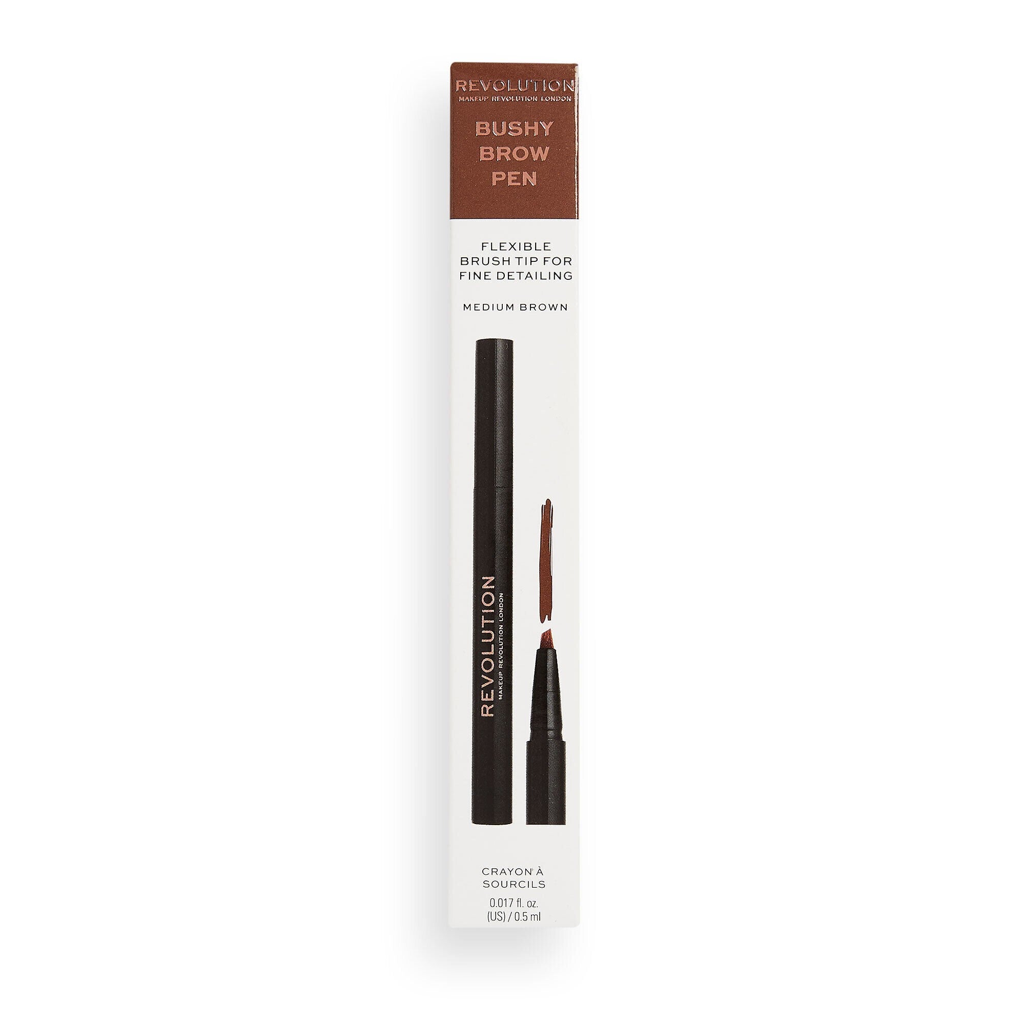 REVOLUTION Bushy Brow Pen Med Brown 0,5ml | Vaistine1.lt | WestPharmacy.eu