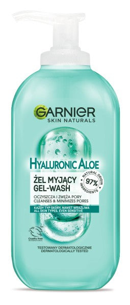 Garnier Skin Naturals Hyaluronic Aloe Cleansing Gel and Pore Tightening - suitable for all skin types 200ml | Vaistine1.lt | WestPharmacy.eu