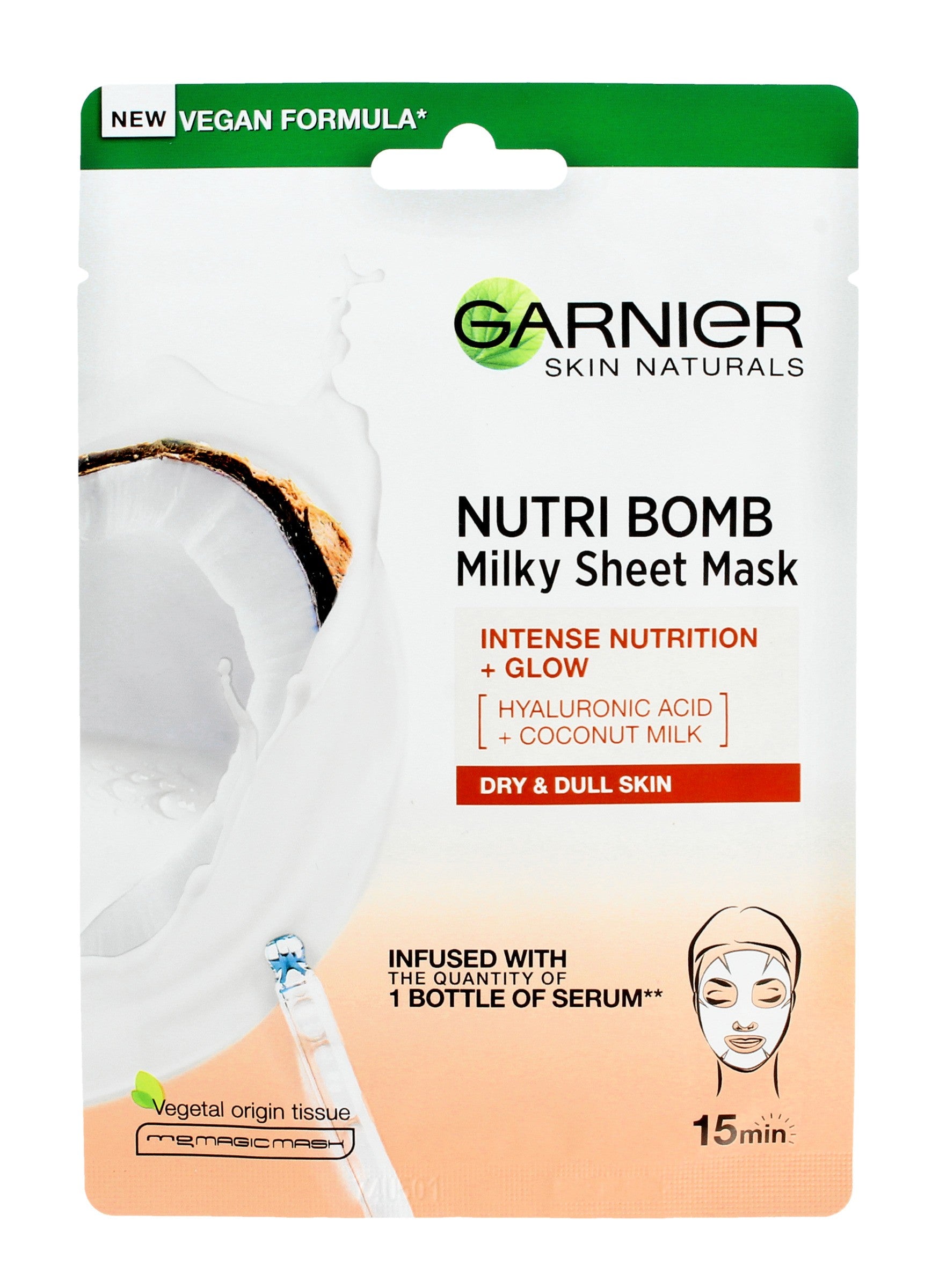 Garnier Skin Naturals Nourishing and illuminating fabric mask Nutri Bomb 1 pc | Vaistine1.lt | WestPharmacy.eu
