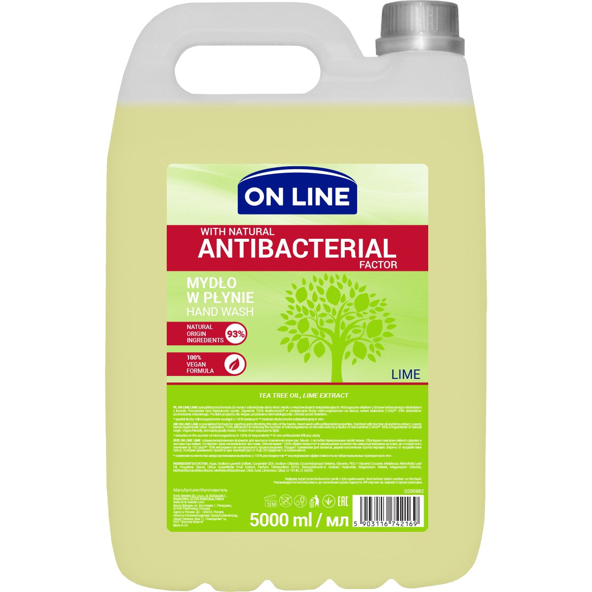 On Line Antibacterial liquid soap Lime 5L | Vaistine1.lt | WestPharmacy.eu