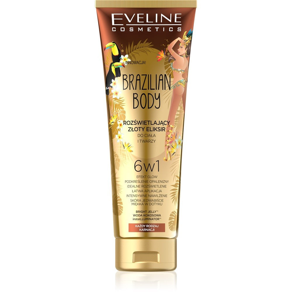 Eveline Brazilian Body Illuminating Golden Elixir for body and face 6in1 100ml | Vaistine1.lt | WestPharmacy.eu