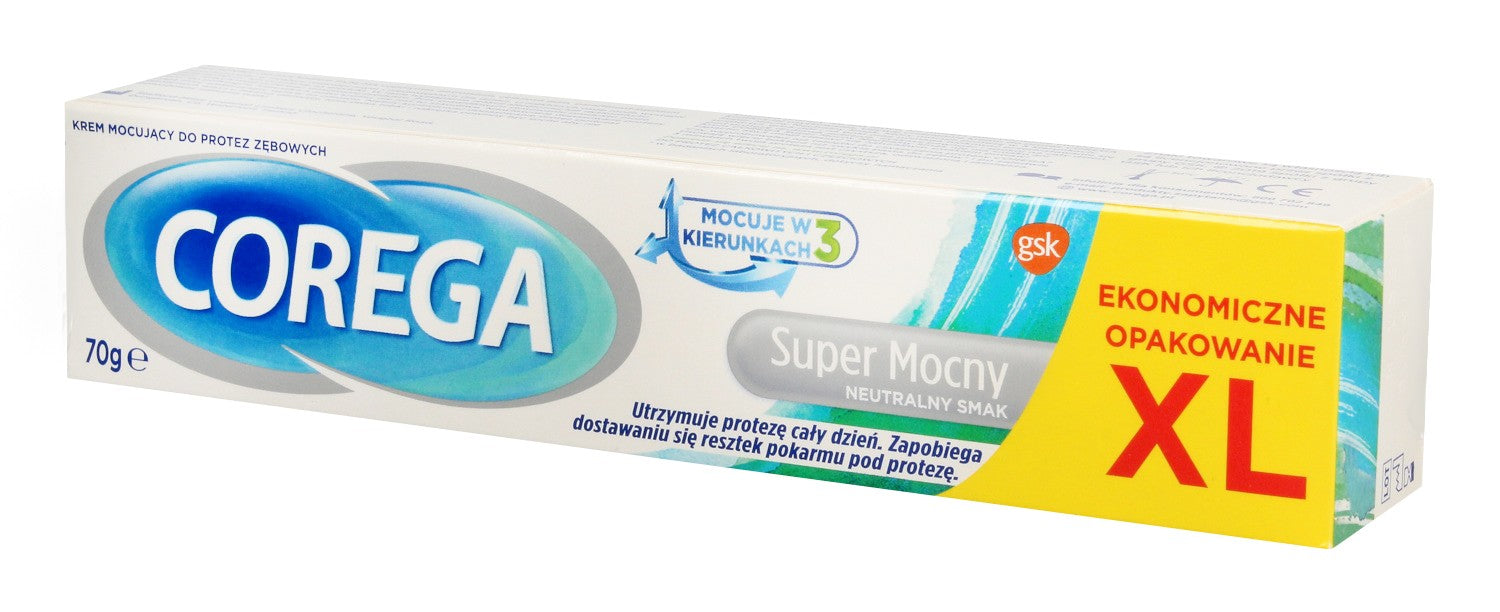 GSK Corega Denture Adhesive Cream - Super Strong Neutral Flavor 70g | Vaistine1.lt | WestPharmacy.eu