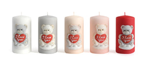 ARTMAN Decorative candle TEDDY in the shape of a cylinder, gray - 1 piece | Vaistine1.lt | WestPharmacy.eu