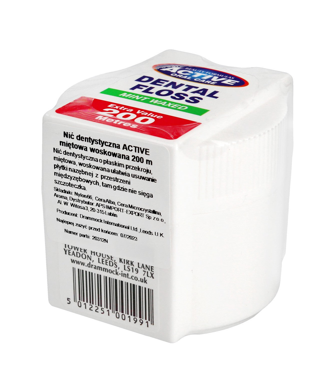 Beauty Formulas Dental Floss ACTIVE Mint Waxed 200m | Vaistine1.lt | WestPharmacy.eu
