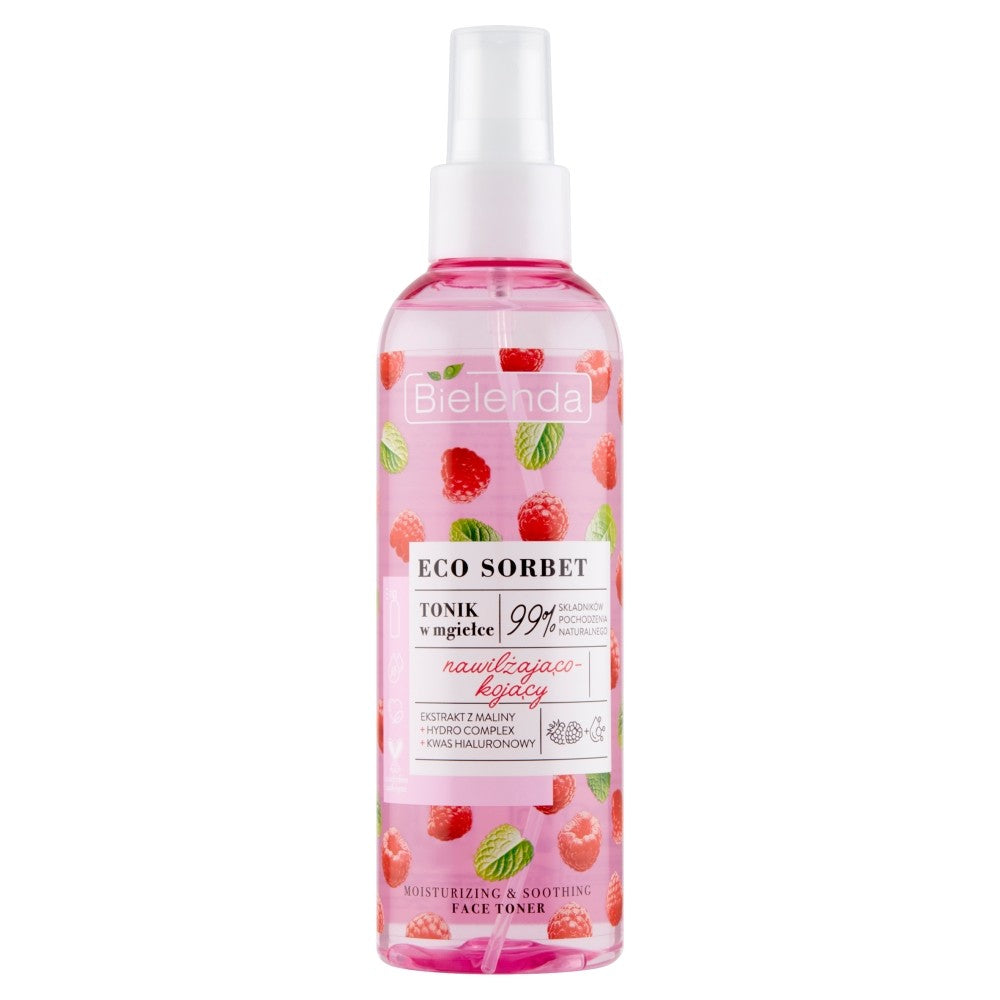 Bielenda Eco Sorbet Raspberry Face Mist Tonic Moisturizing-Soothing 200ml | Vaistine1.lt | WestPharmacy.eu