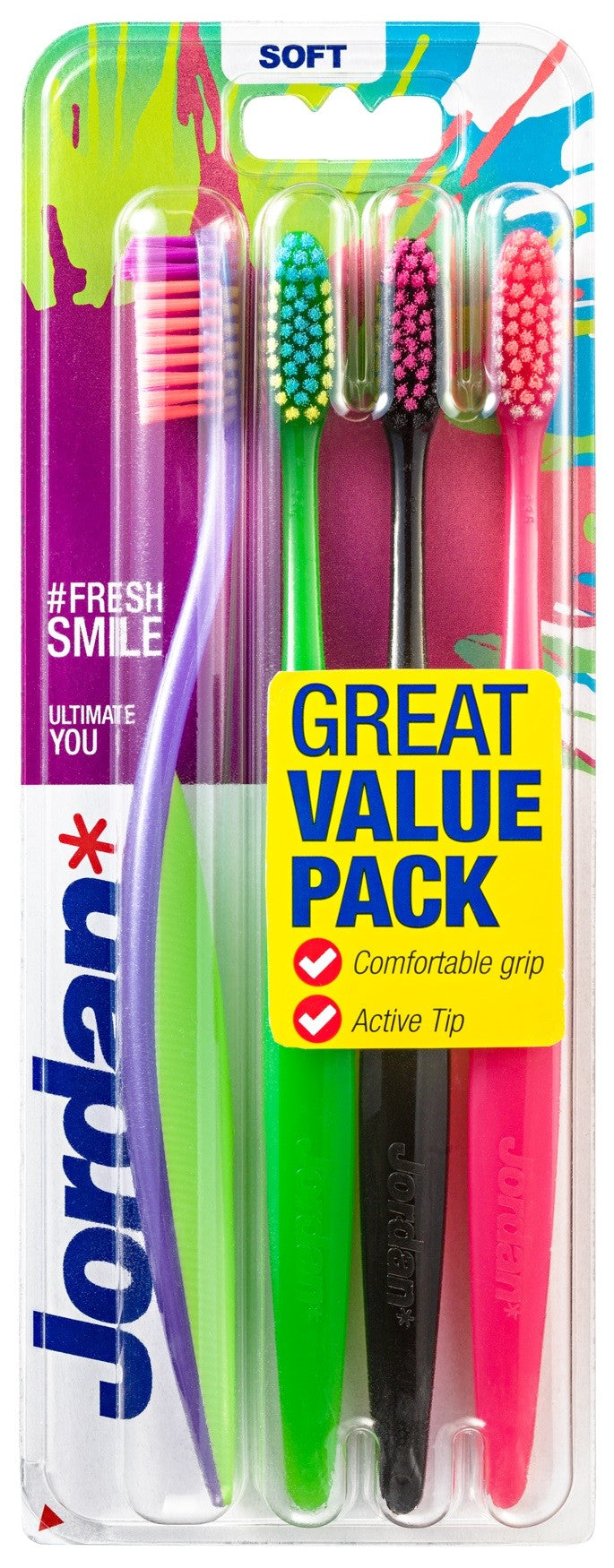 Jordan Ultimate You soft toothbrush - mix of colors 1op.-4pcs | Vaistine1.lt | WestPharmacy.eu