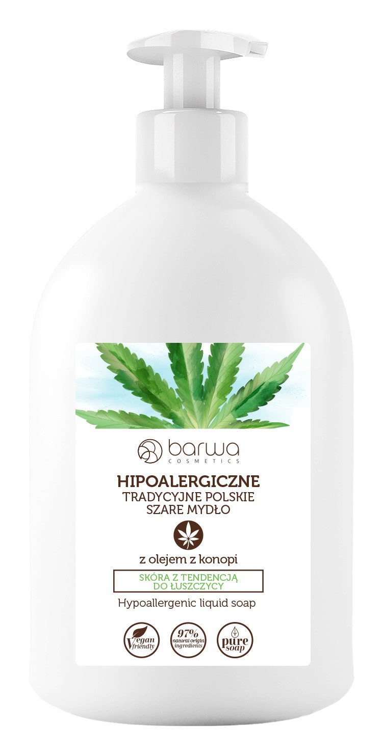 BARWA Hypoallergenic Traditional Polish gray liquid soap - with hemp oil 500ml | Vaistine1.lt | WestPharmacy.eu
