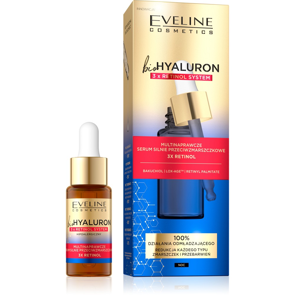 Eveline bioHYALURON 3xRetinol System Multi-repair Serum strongly anti-wrinkle 18ml | Vaistine1.lt | WestPharmacy.eu