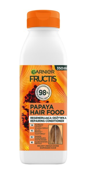 Fructis Hair Food Papaya Regenerating Conditioner for Damaged Hair 350ml | Vaistine1.lt | WestPharmacy.eu