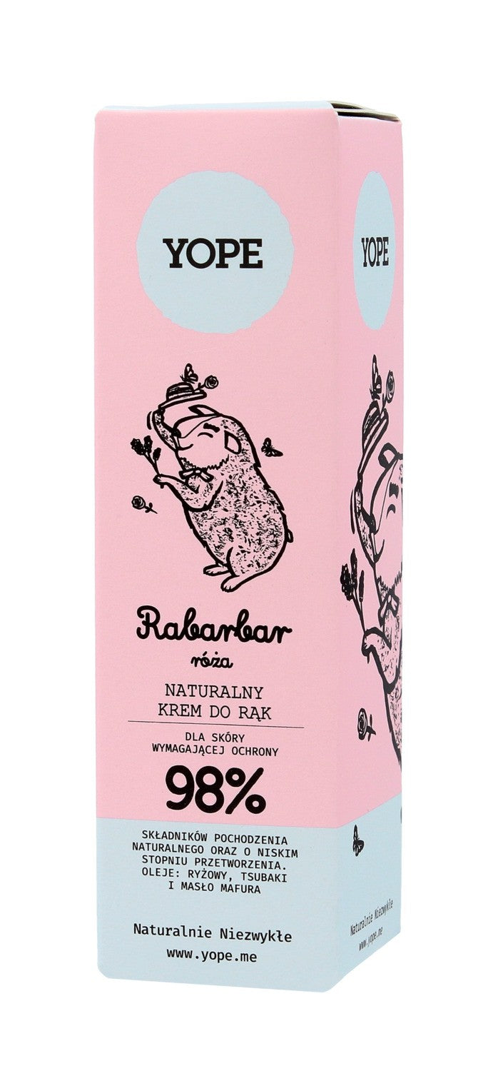 YOPE Natural Hand Cream Rhubarb and Rose 50ml | Vaistine1.lt | WestPharmacy.eu