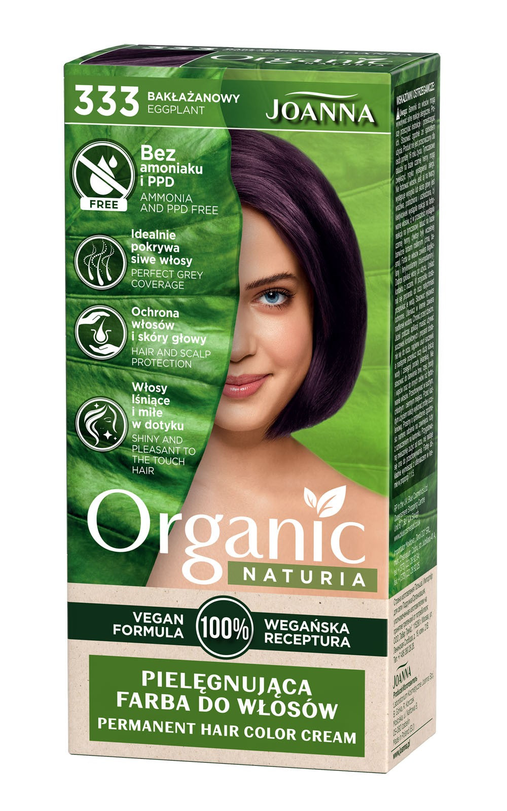 Joanna Naturia Organic Vegan Color no. 333 Eggplant 1 pc. | Vaistine1.lt | WestPharmacy.eu