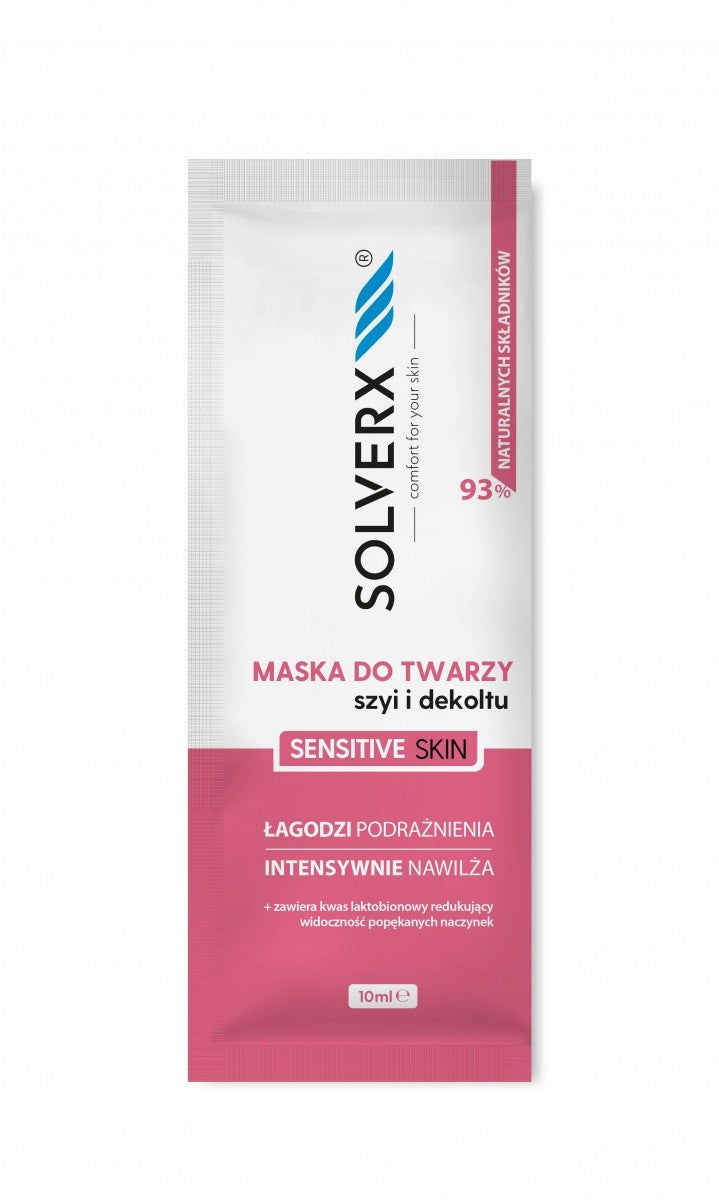 SOLVERX Sensitive Skin Soothing mask for face, neck and cleavage for sensitive skin 10ml | Vaistine1.lt | WestPharmacy.eu