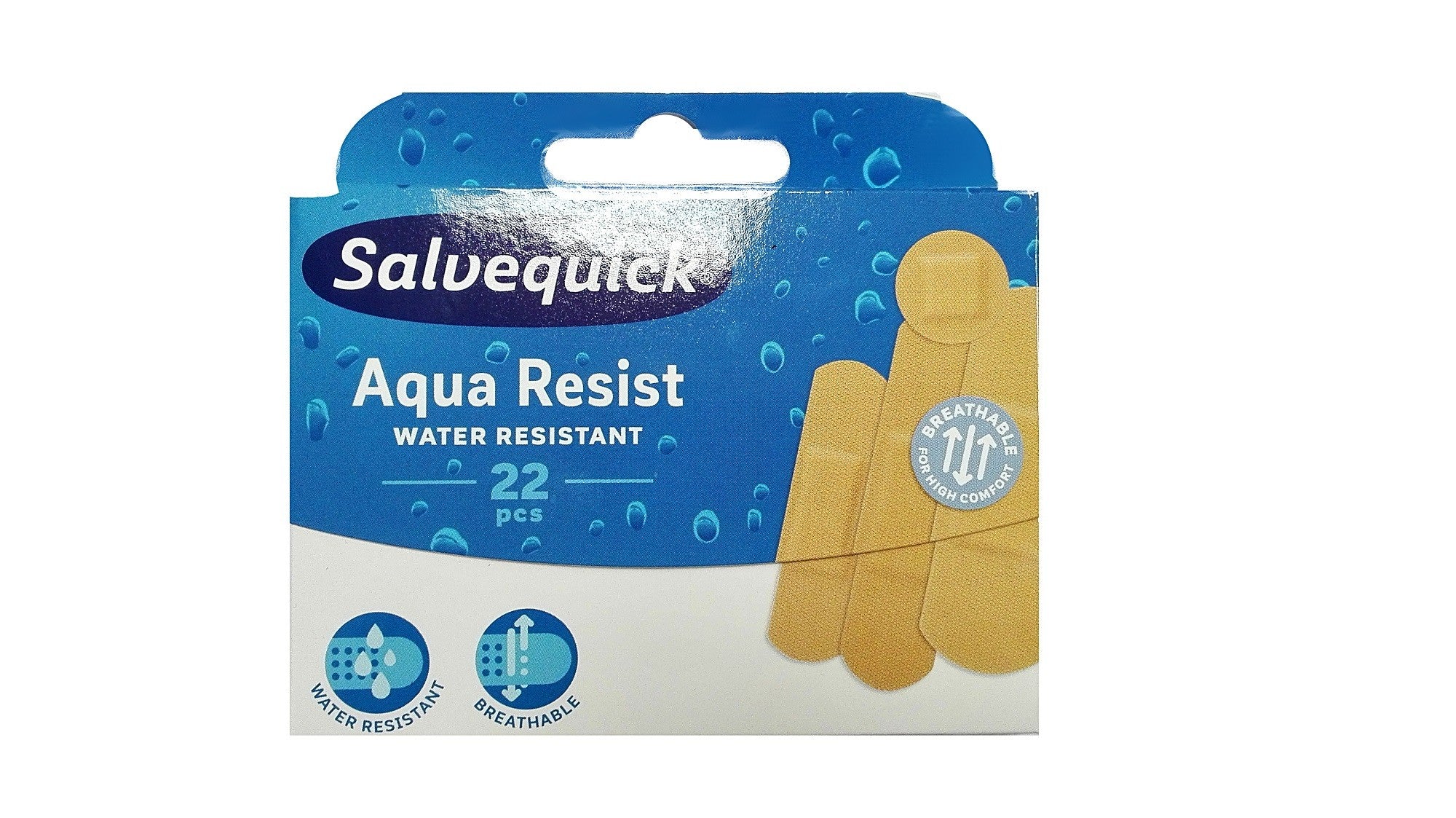 Salvequick Aqua Resist waterproof patches 1 pack-22 pcs | Vaistine1.lt | WestPharmacy.eu