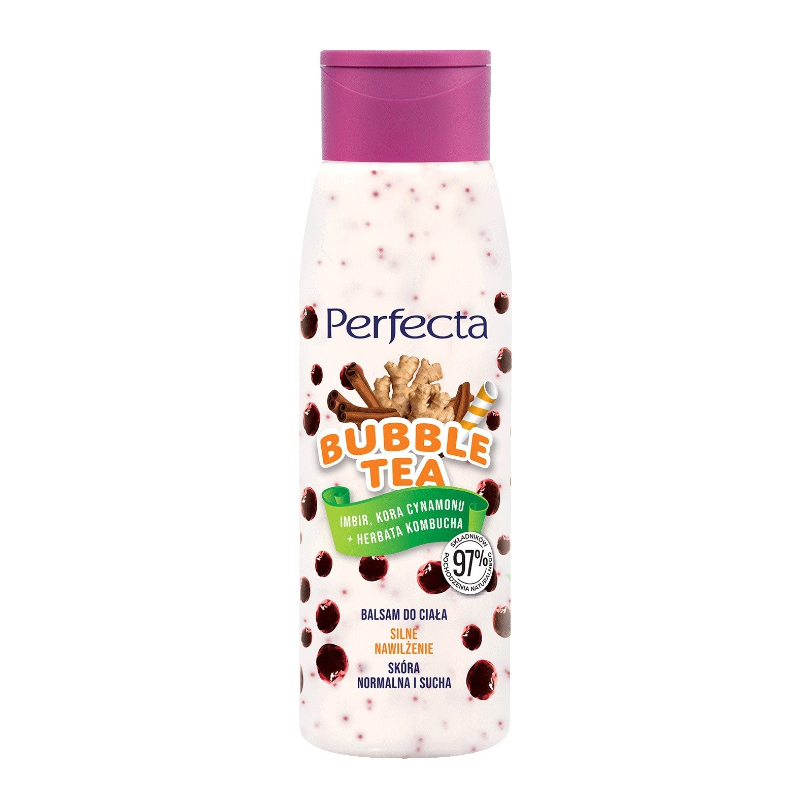 Perfecta Bubble Tea Strong Moisture Body Lotion - Ginger, Cinnamon Bark and Kombucha Tea 400ml | Vaistine1.lt | WestPharmacy.eu