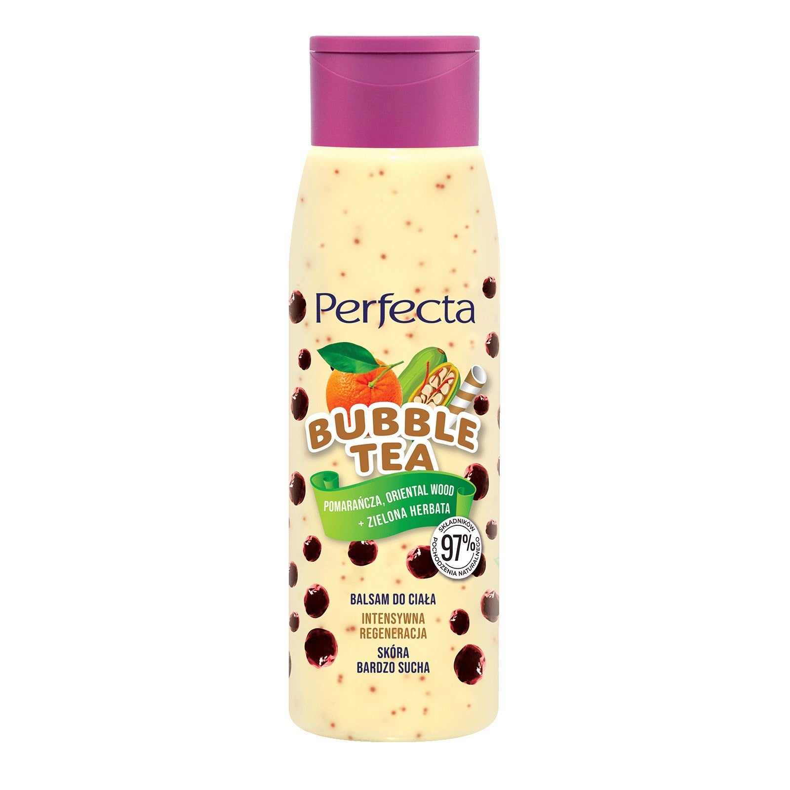 Perfecta Bubble Tea Intensive Regeneration Body Lotion - Orange, Oriental Wood and Green Tea 400ml | Vaistine1.lt | WestPharmacy.eu