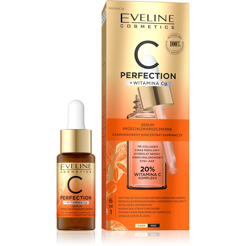 Eveline C Perfection Anti-wrinkle serum - advanced repair concentrate 6in1 for day and night 18ml | Vaistine1.lt | WestPharmacy.eu