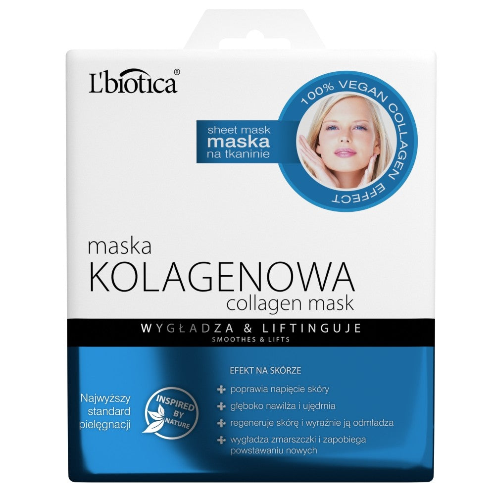 L'BIOTICA Collagen mask on fabric - smoothes & lifts 23ml | Vaistine1.lt | WestPharmacy.eu
