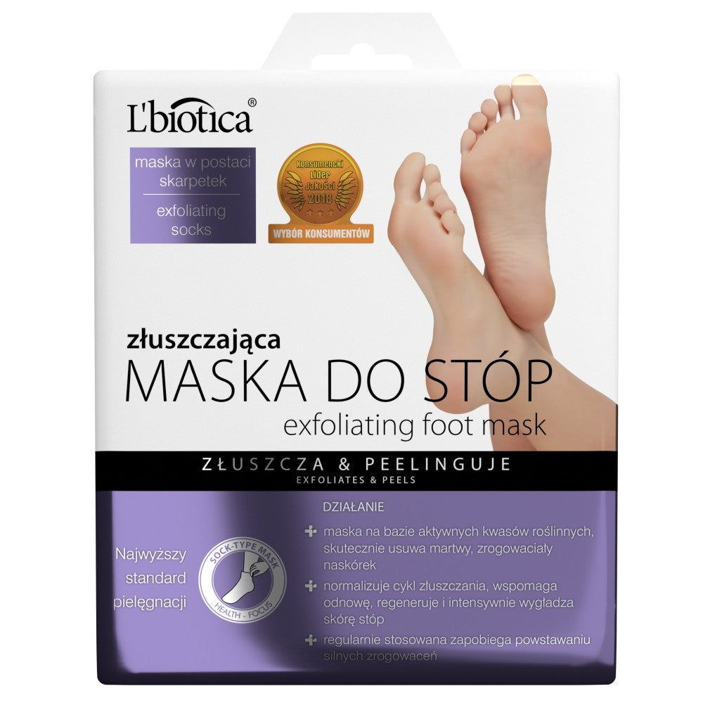 L'BIOTICA FOOT mask, EXFOLIATING socks 40ml | Vaistine1.lt | WestPharmacy.eu