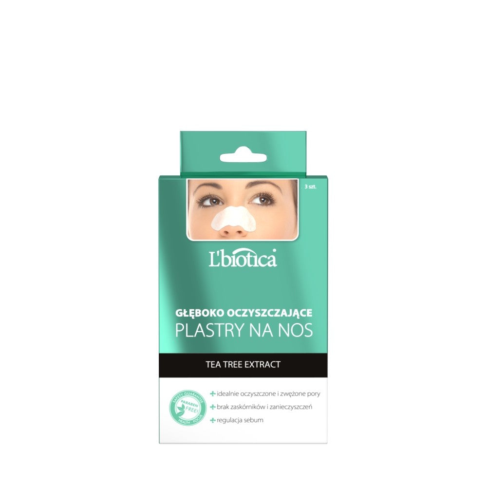 L'BIOTICA Deep Cleansing Nose Strips - Tea Tree Extract 1 pack - 3 pcs | Vaistine1.lt | WestPharmacy.eu