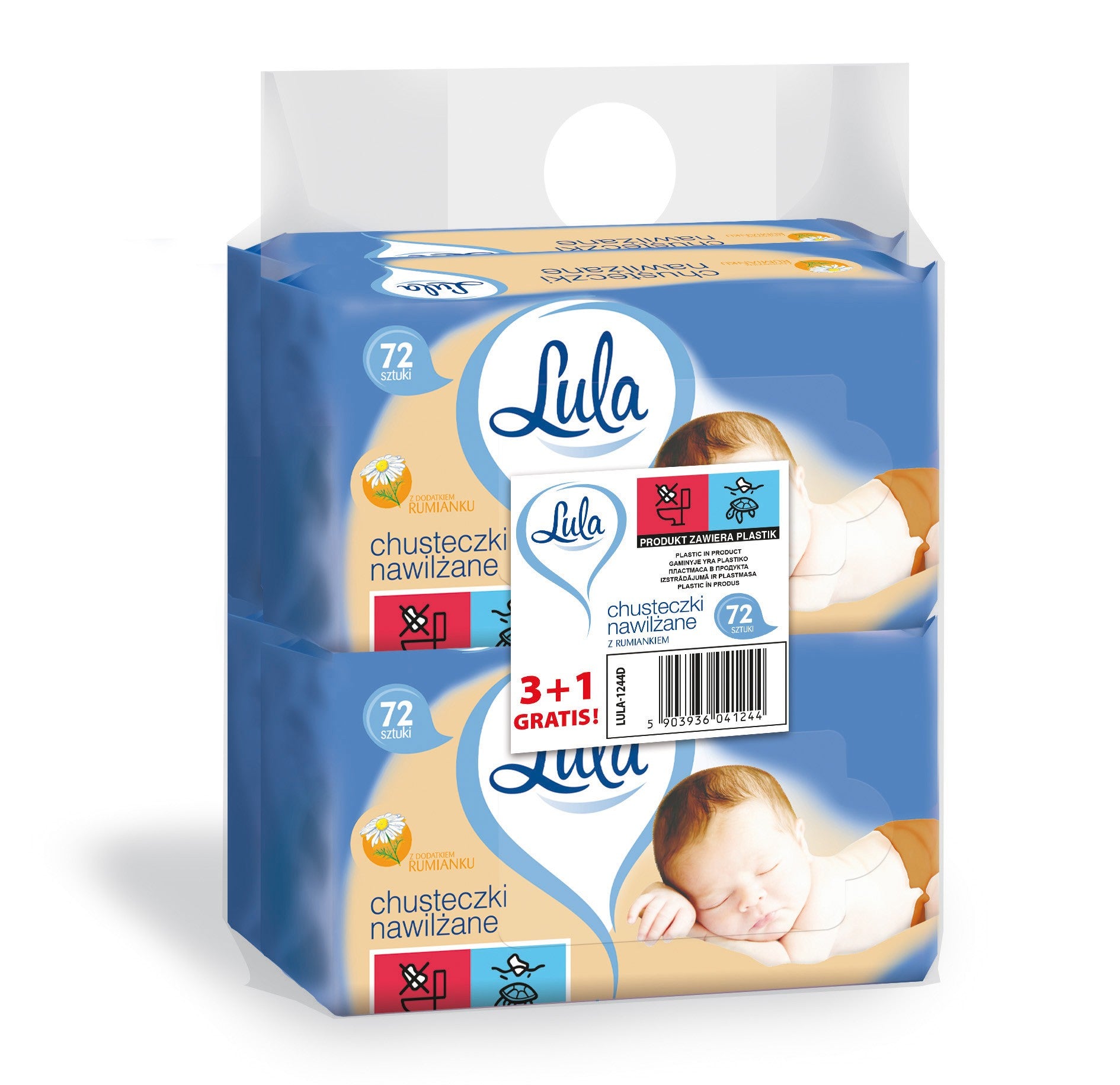 LULA Wet wipes with Chamomile 72 pcs. 3+1 for free | Vaistine1.lt | WestPharmacy.eu