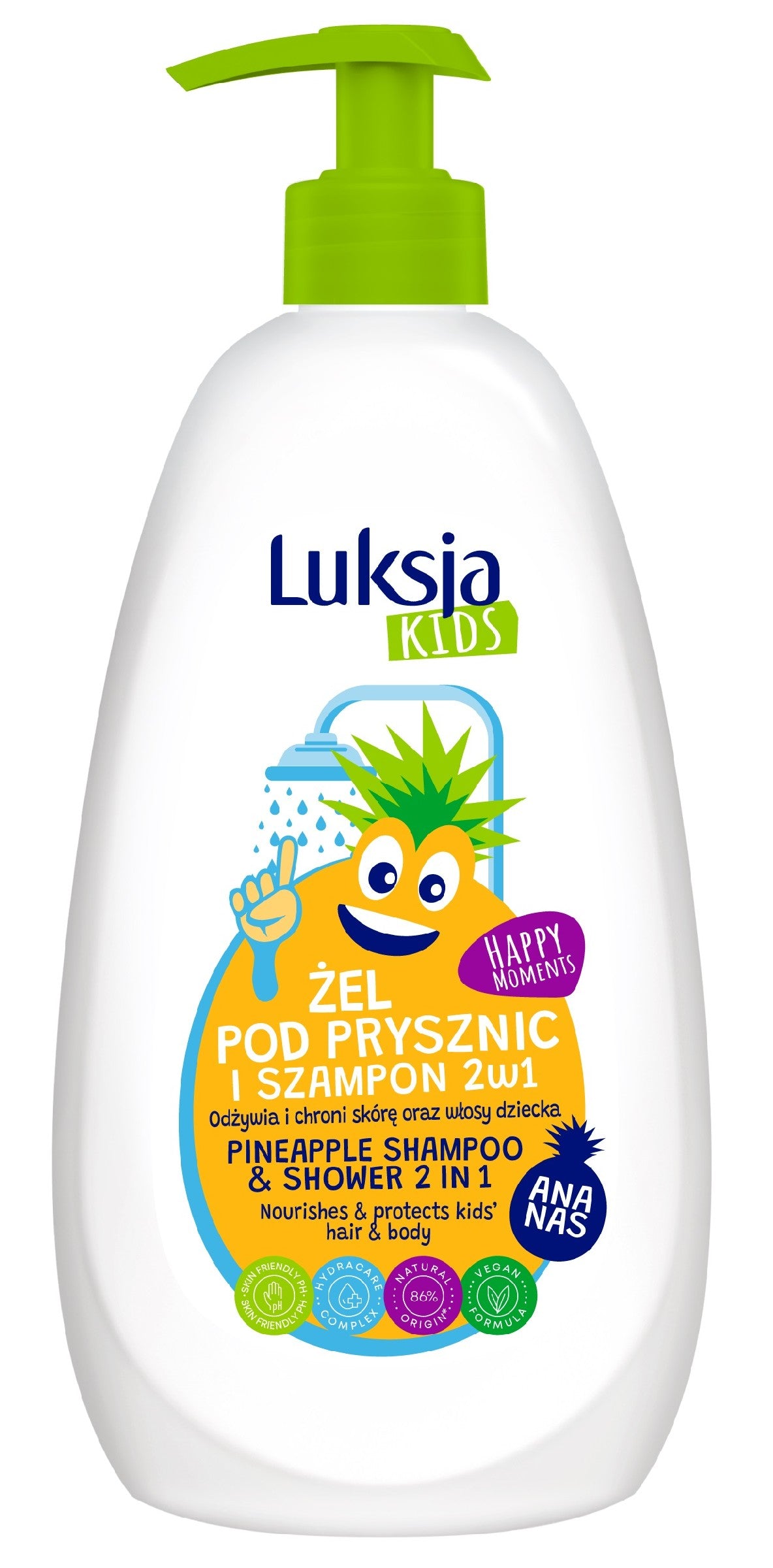Luksja Kids Shower Gel and Shampoo 2in1 for children - Pineapple 500ml | Vaistine1.lt | WestPharmacy.eu