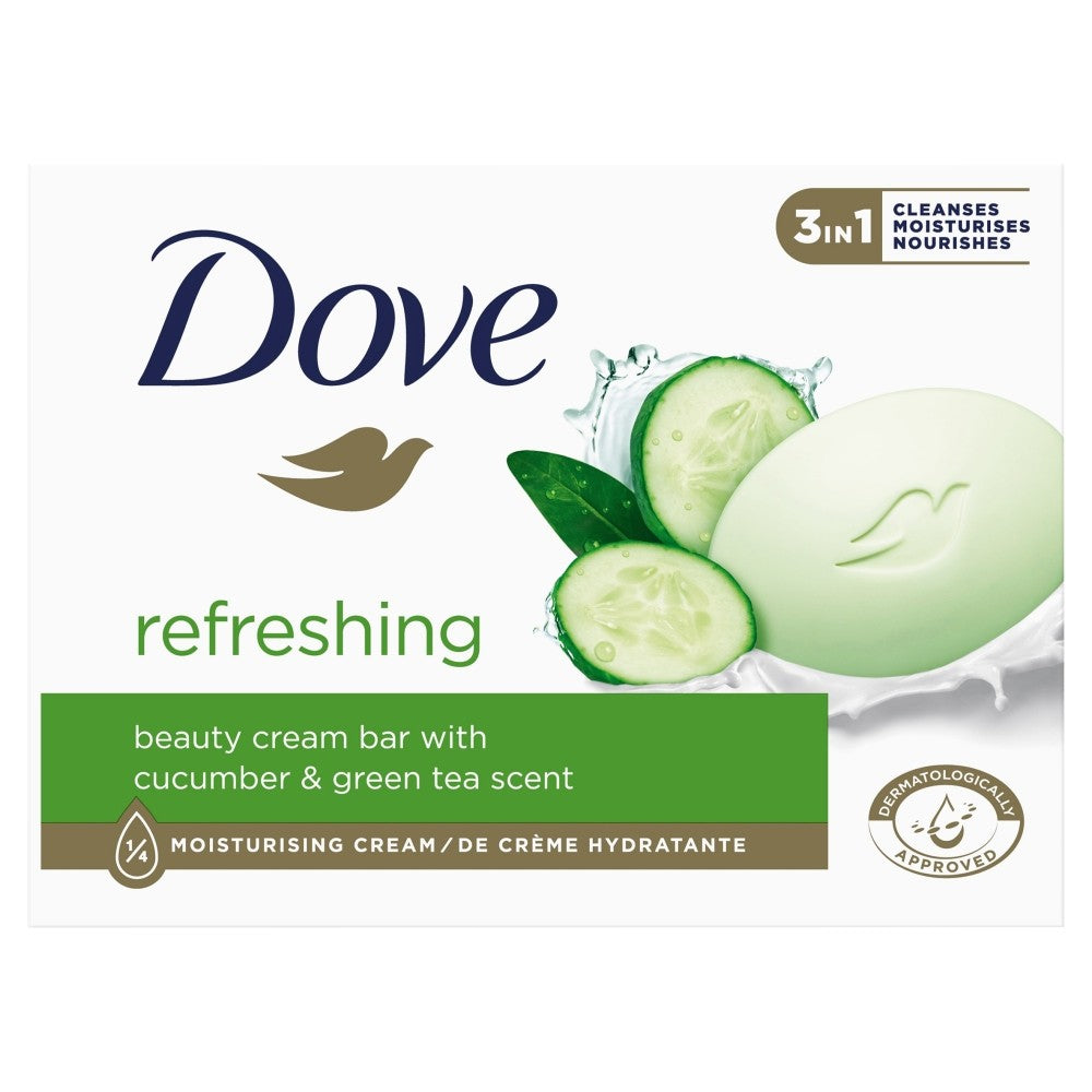 Dove Refreshing Bar Soap 3in1 - Cucumber & Green Tea 90g | Vaistine1.lt | WestPharmacy.eu