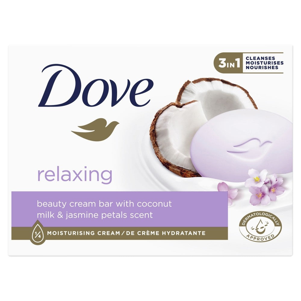 Dove Relaxing Bar Soap 3in1 - Coconut Milk & Jasmine 90g | Vaistine1.lt | WestPharmacy.eu