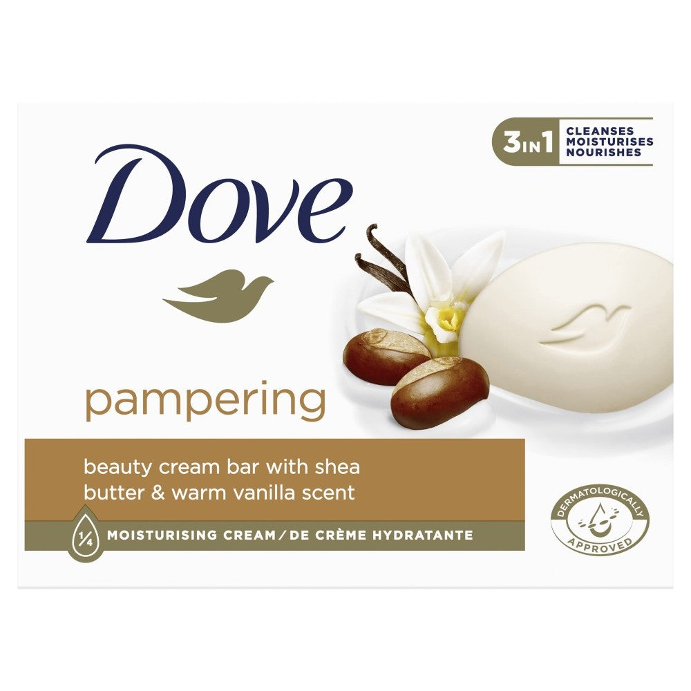 Dove Creamy Bar Soap 3in1 - Pampering - Shea Butter & Warm Vanilla 90g | Vaistine1.lt | WestPharmacy.eu