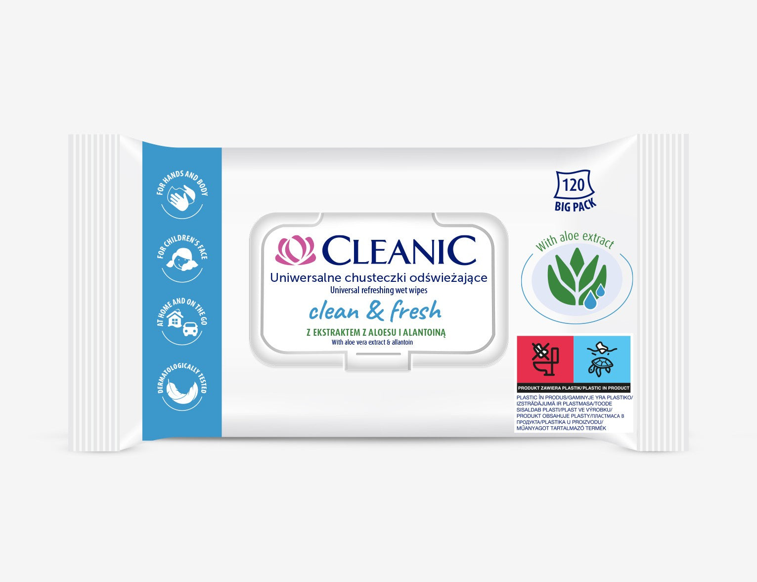 Cleanic Universal Clean&Fresh refreshing wipes 1 pack - 120 pcs | Vaistine1.lt | WestPharmacy.eu