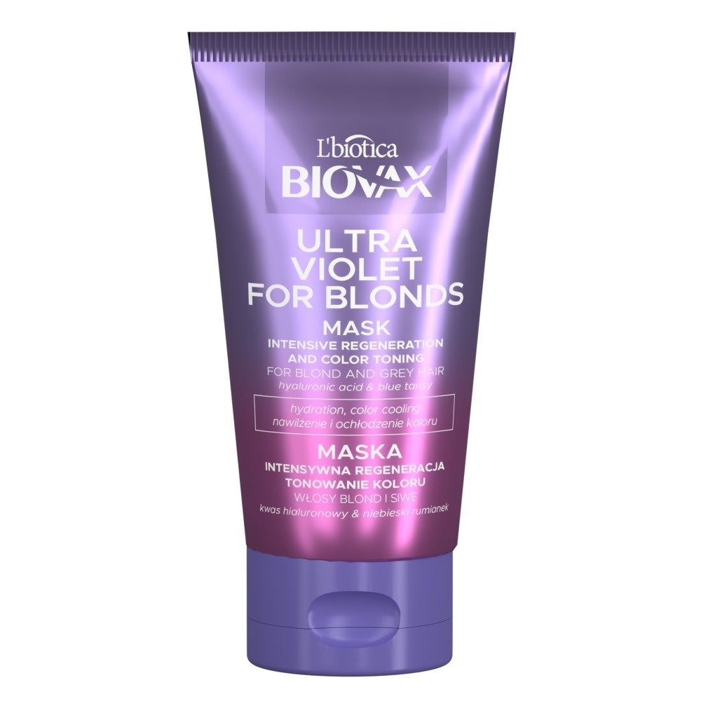 L'BIOTICA Biovax Ultra Violet for Blonds Intensive Regeneration and Color Toning Mask for blonde and gray hair 150ml | Vaistine1.lt | WestPharmacy.eu