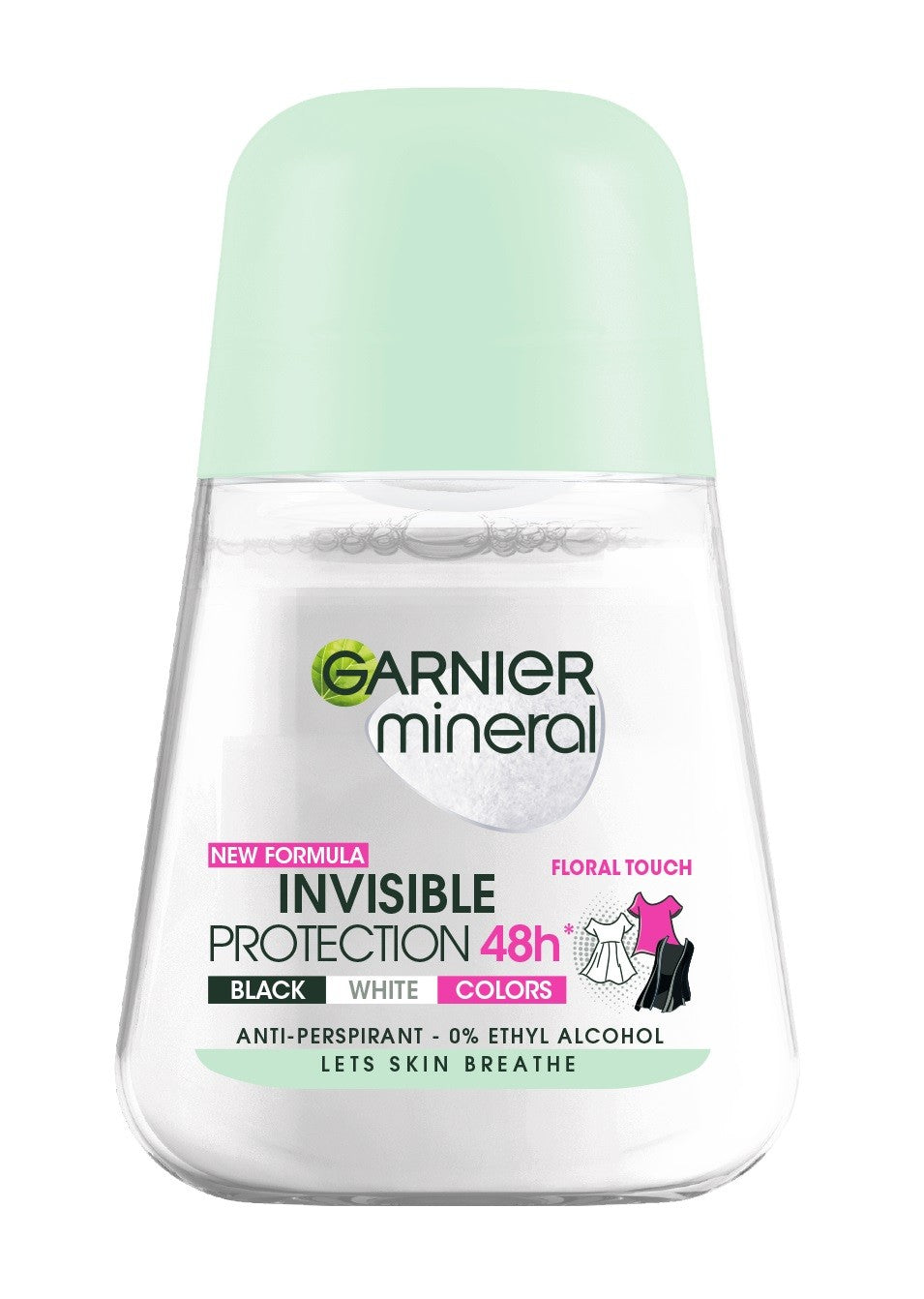 Garnier Mineral Deodorant roll-on Invisible Protection 48h Floral Touch - Black,White,Colors 50ml | Vaistine1.lt | WestPharmacy.eu