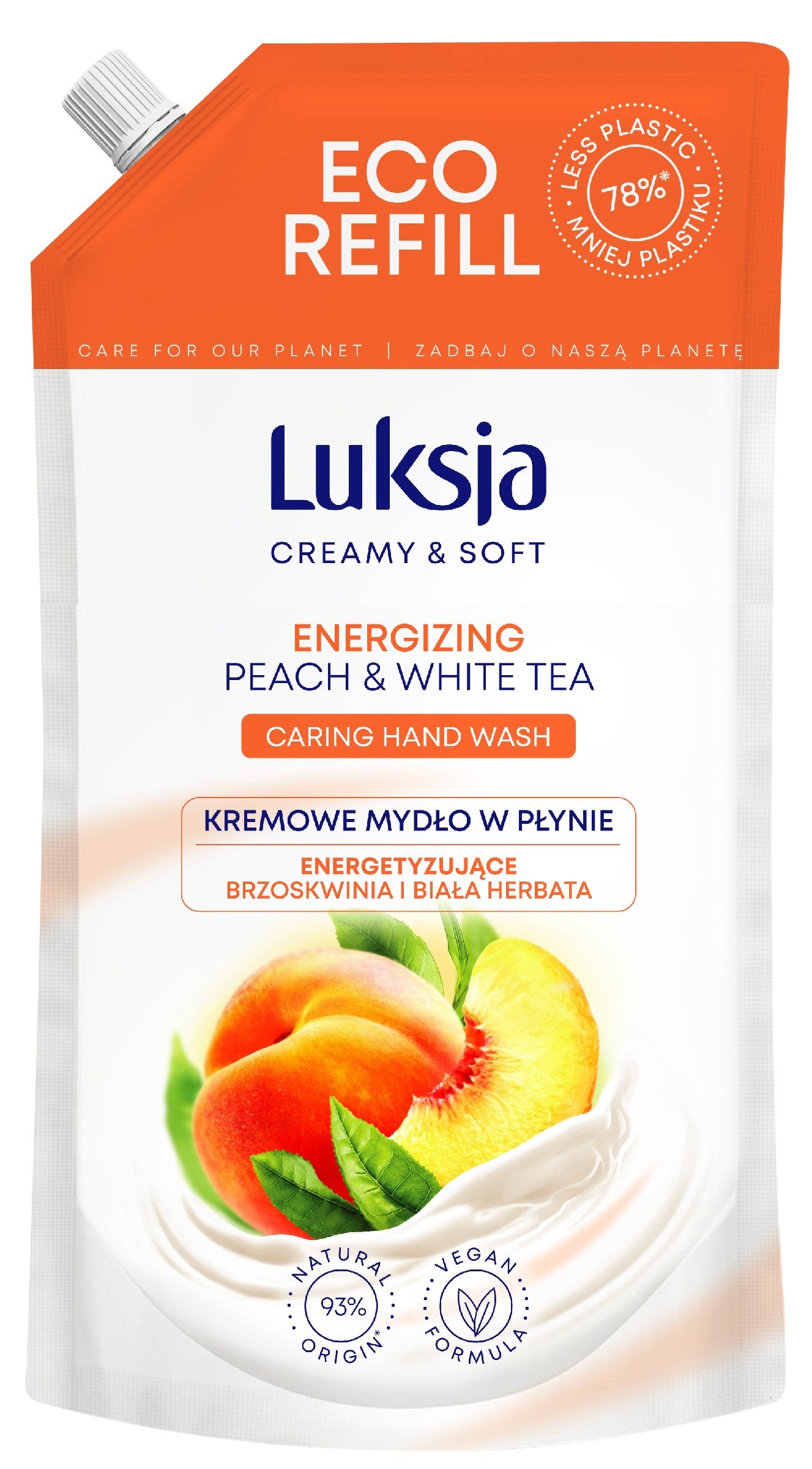 Luksja Creamy & Soft Energizing Creamy Liquid Soap Peach and White Tea 900ml - stock | Vaistine1.lt | WestPharmacy.eu