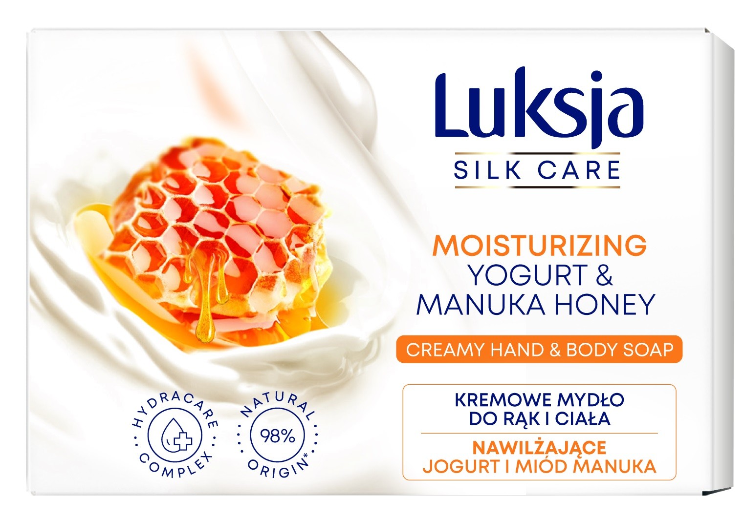 Luksja Silk Care Moisturizing Creamy Bar Soap for hands and body - Yogurt and Manuka Honey 100g | Vaistine1.lt | WestPharmacy.eu