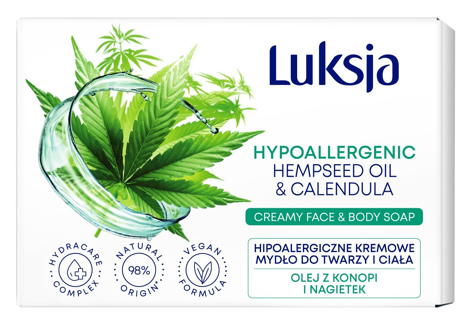 Luksja Hipoallergenic Creamy Bar Soap for face and body - Hemp Oil and Calendula 100g | Vaistine1.lt | WestPharmacy.eu