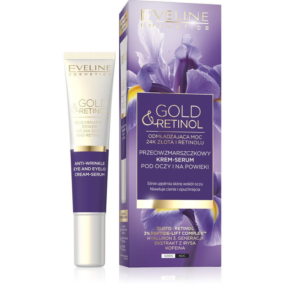 Eveline Gold & Retinol Anti-wrinkle Eye and Eyelid Cream-serum for Day and Night 15ml | Vaistine1.lt | WestPharmacy.eu