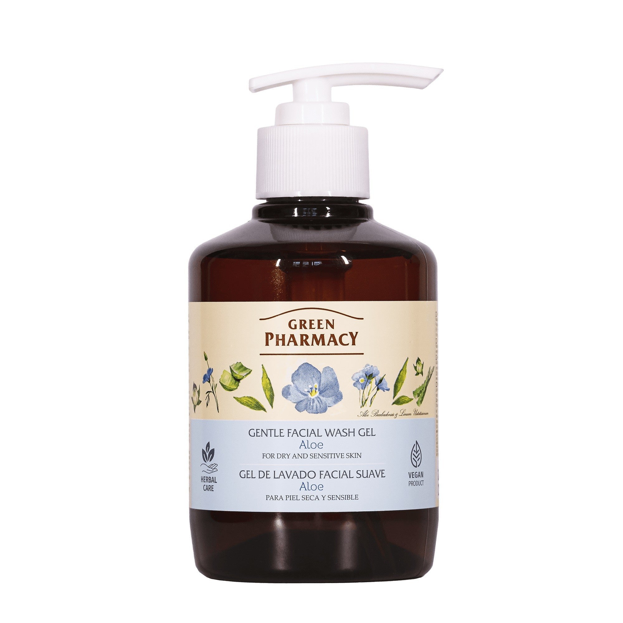 Green Pharmacy Delicate Face Wash Gel Aloe - for dry and sensitive skin 270ml | Vaistine1.lt | WestPharmacy.eu