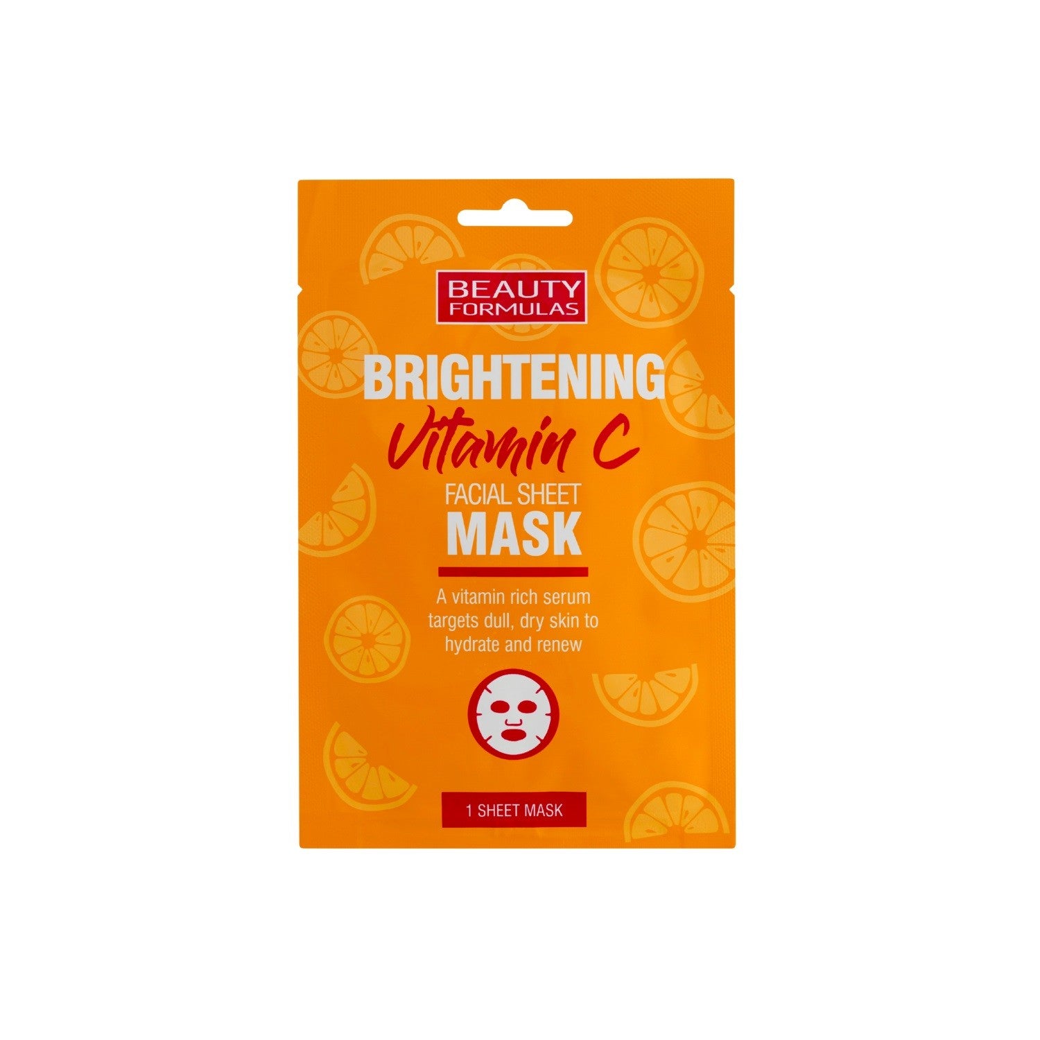 Beauty Formulas Brightening Vitamin C Brightening mask on fabric with Vitamin C 1 pc | Vaistine1.lt | WestPharmacy.eu