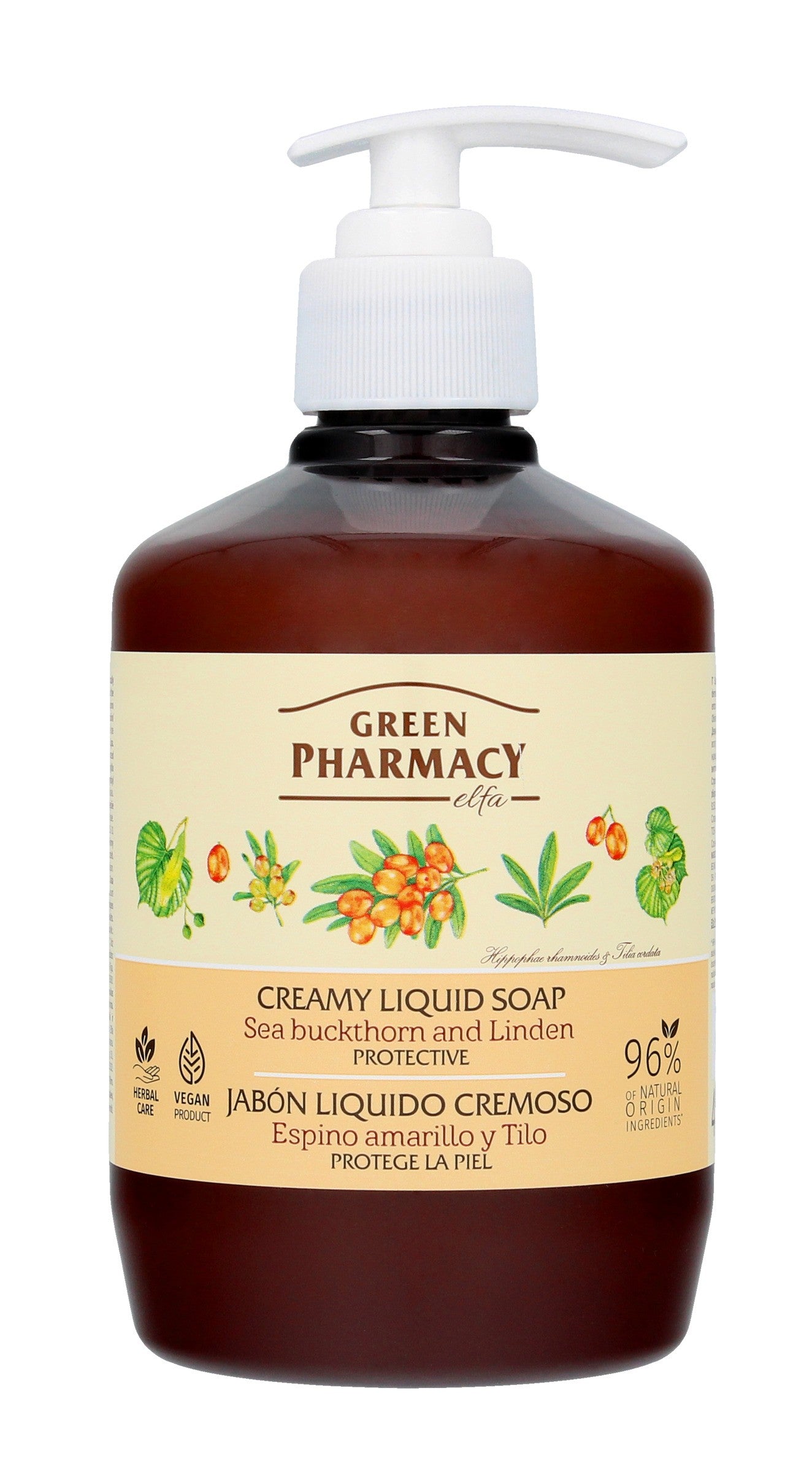 Green Pharmacy Liquid soap with Sea Buckthorn and Linden 460ml | Vaistine1.lt | WestPharmacy.eu