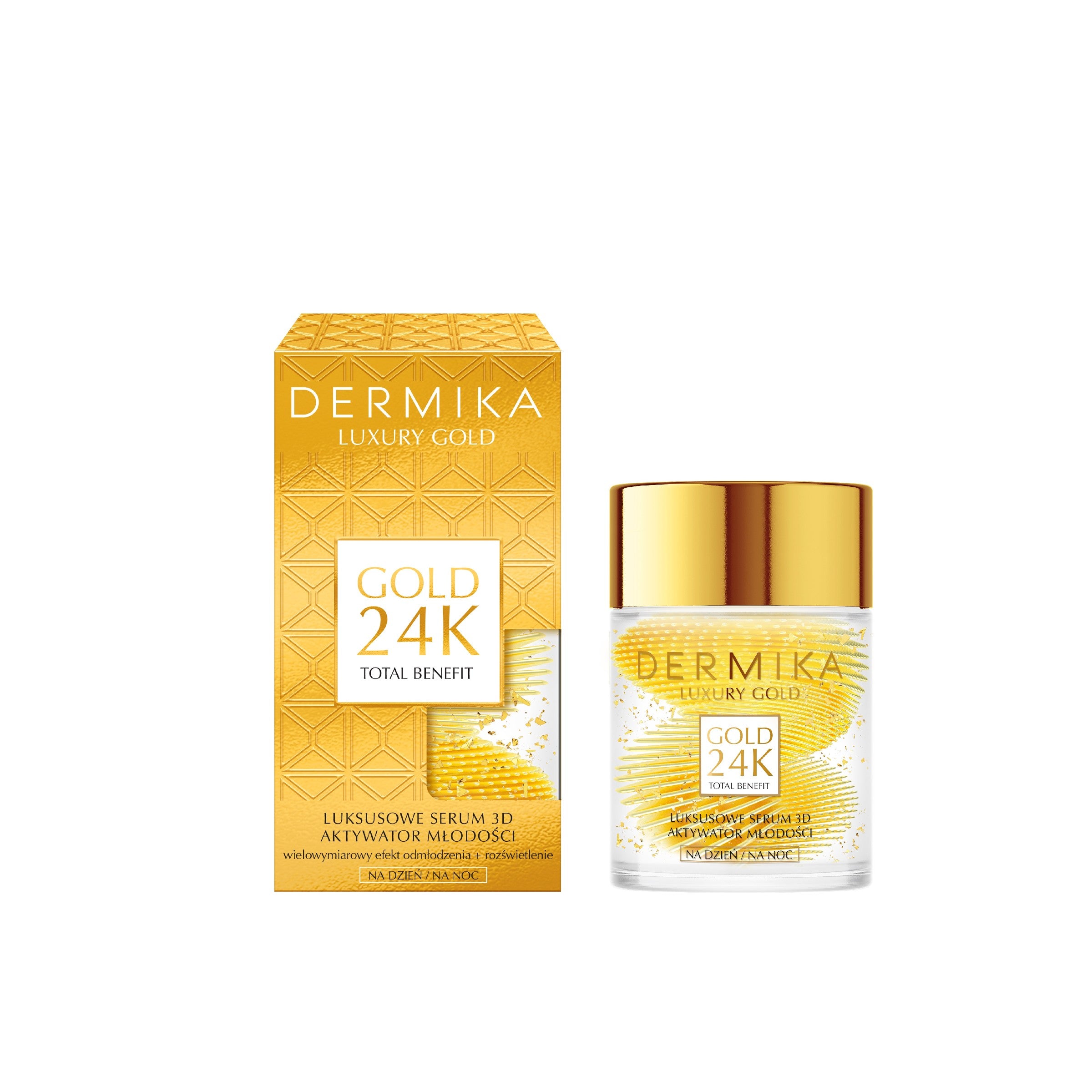 Dermika Luxury Gold 24K Total Benefit Luxury 3D Serum - Youth Activator for day and night 60g | Vaistine1.lt | WestPharmacy.eu